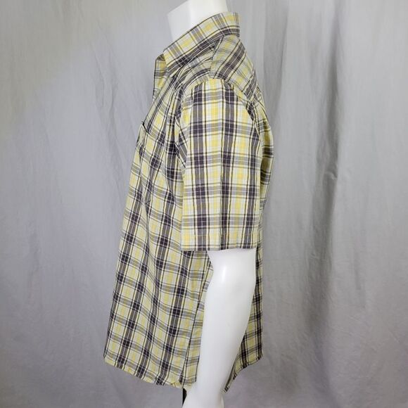 Timberland Yellow and Gray Button Down Collared Shirt - Picture 4 of 7